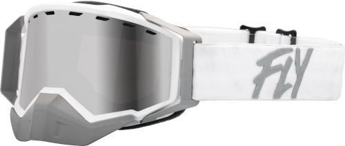 Fly Racing - Fly Racing Zone Snow Goggles - 37-50274 - White/Light Gray / Silver Mirror Smoke Lens - OSFM