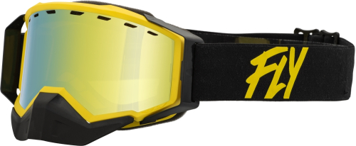 Fly Racing - Fly Racing Zone Snow Goggles - 37-50271 - Black/Yellow / Gold Mirror Yellow Lens - OSFM