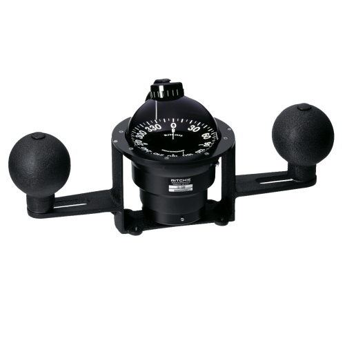 Ritchie - Ritchie YB-600 Globemaster Steel Boat Compass w/5&deg; Card - 12V - Yoke Mounted - Black