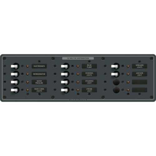 Blue Sea Systems - Blue Sea 8375 Panel DC 12 Position Horizontal BL