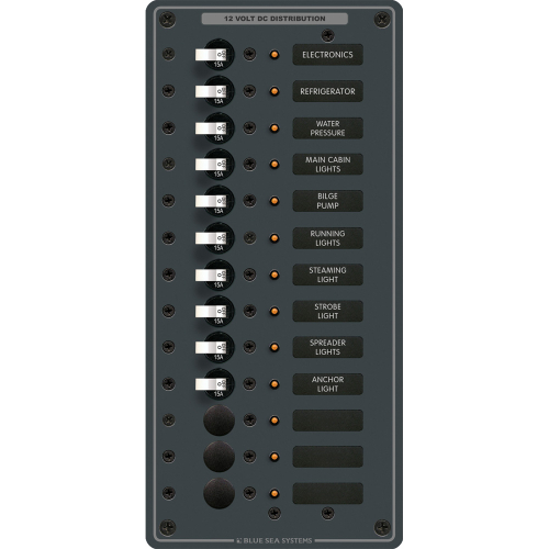 Blue Sea Systems - Blue Sea 8376 Panel DC 13 Position Vertical