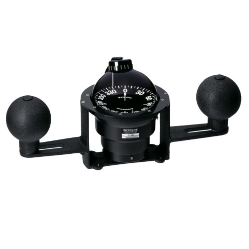 Ritchie - Ritchie YB-500 Globemaster Compass - Yoke Mounted - Black - 5 Degree card - 12V
