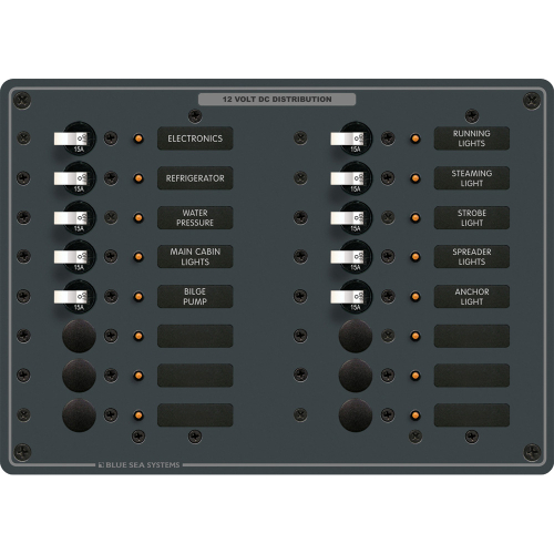 Blue Sea Systems - Blue Sea 8377 Panel DC 16 Position