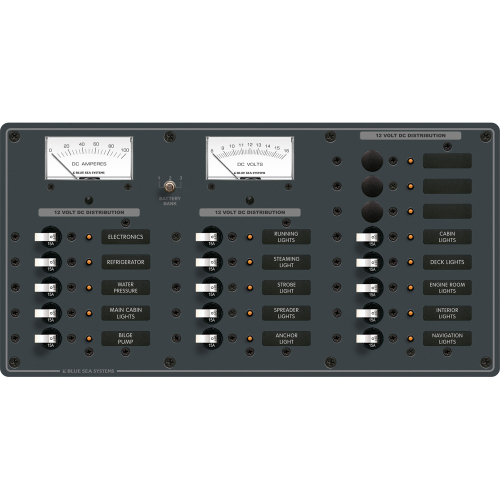 Blue Sea Systems - Blue Sea 8378 DC 18 Position Panel - White