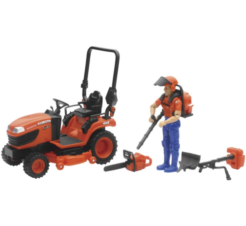 New Ray Toys - New Ray Toys 1:18 Kubota Tractor - BX2670 Lawn Tractor and Turf Playset - SS-33453