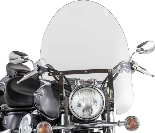 Slipstreamer - Slipstreamer 22in. Classic Windshield with Chrome Hardware - 22in.H x 23in.W - Clear - SS-30-22CTQ