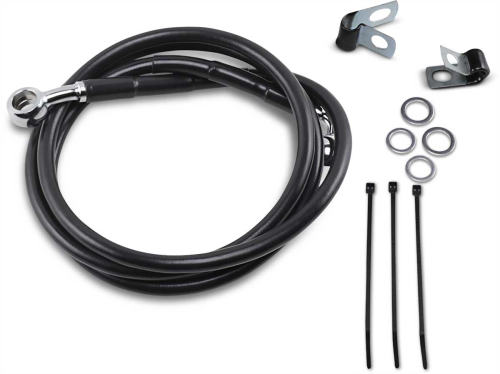 Drag Specialties - Drag Specialties Extended Stainless Steel Front Brake Line Kit - Black Vinyl Coated - 50in. - 640113-8BLK