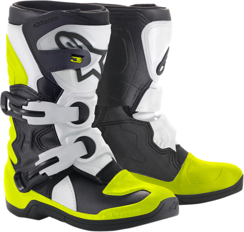 Alpinestars - Alpinestars Tech 3S Kids Boots - 2014518-125-12 - Black/White/Yellow Fluo - 12