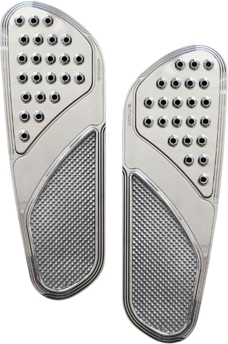Accutronix - Accutronix Drilled Original Front Floorboards - Vintage - Chrome Knurled - FBF01-KDVC