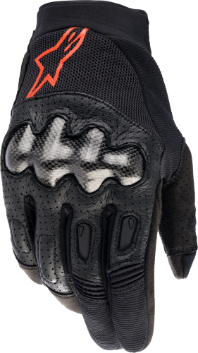 Alpinestars - Alpinestars Megawatt Gloves - 3565023-1030-LG - Black/Red Fluorescent - Large