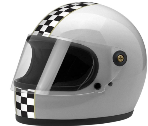 Biltwell Inc. - Biltwell Inc. Gringo S Checker Helmet - GS-SIL-CHK-SM - Checker Silver - Small