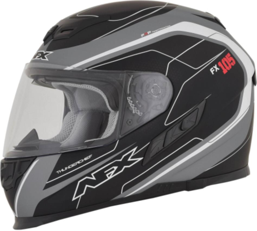 AFX - AFX FX-105 Thunder Chief Helmet - 01019751 - Frost Gray/White - Medium