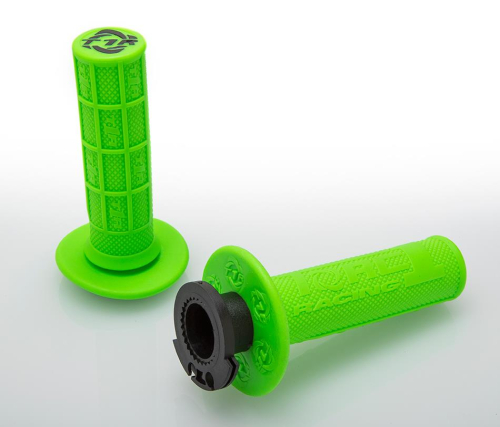 TORC1 Racing - TORC1 Racing Defy MX Lock-On Half Waffle Grips - Green - 3755-0802