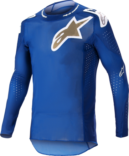 Alpinestars - Alpinestars Supertech Bruin Jersey - 3760623-7265-XXL - Blue/Brushed Gold - 2XL