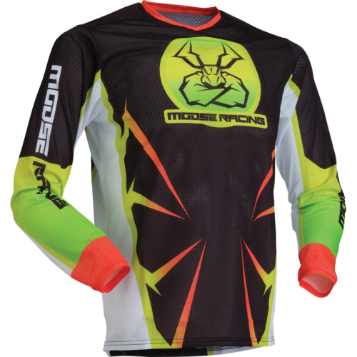 Moose Racing - Moose Racing Agroid Mesh Youth Jersey - 2912-2531 - Hi-Vis/Black - Small