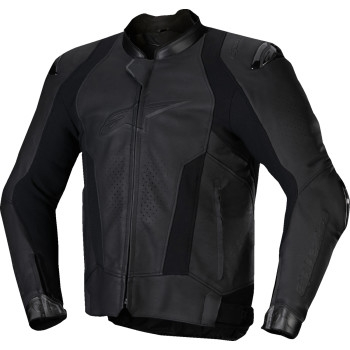 Alpinestars - Alpinestars Missile v3 Leather Jacket - 3100125-1100-60 - Black/Black - 60