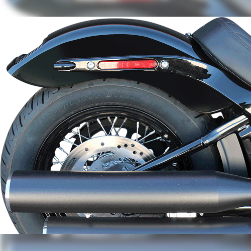 Paul Yaffe Originals - Paul Yaffe Originals Rear Fenders with License Plate Frame - Gloss Black - PYO:CRF-M8ST-SB-B