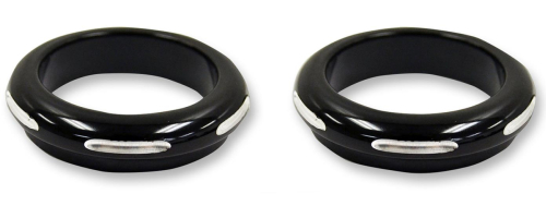 LA Choppers - LA Choppers Fork Dust Covers - Black with Machined Cutouts - LA-7503-49B2