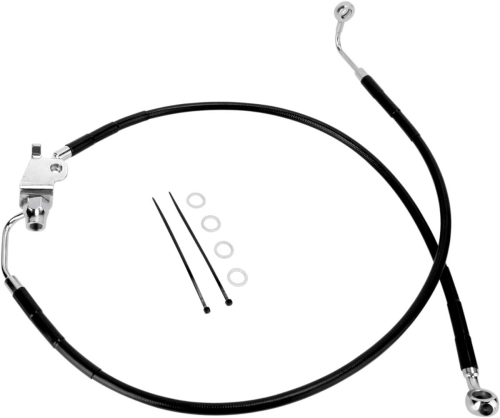 Drag Specialties - Drag Specialties Standard Length Rear Stainless Steel Brake Line Kit - Black Vinyl - 660320-BLK