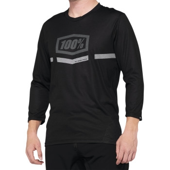 100% - 100% Airmatic 3/4 Sleeve Jersey - 40018-00002 - Black - Large