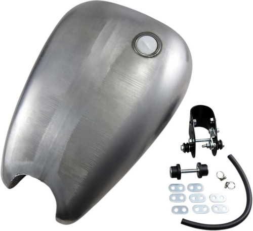 Drag Specialties - Drag Specialties QuickBob Extended Smooth-Top Rubber-Mount Gas Tank - Single-Cap Style - DS-391352