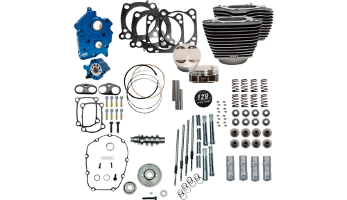 S&S Cycle - S&S Cycle 129in. Power Package Engine Performance Kit - Wrinkle Black - 310-1224