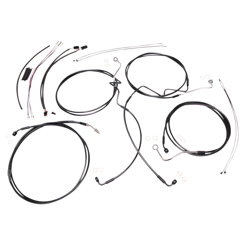 Magnum - Magnum Black XR Handlebar Installation Kit with Black Fittings for 12-14in. Ape - 486341