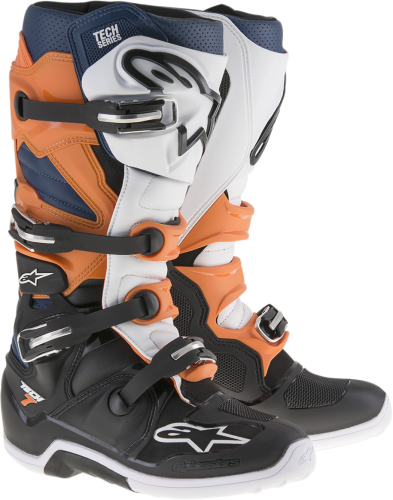 Alpinestars - Alpinestars Tech 7 Boots - 2012014-1427-14 - Black/Orange/Blue/White - 14