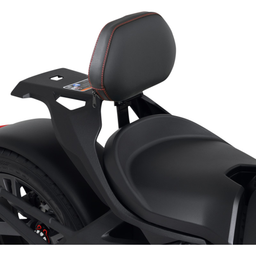 Show Chrome - Show Chrome Detachable Smart Mount Backrest - Black with Red Stitching - 41-416RED