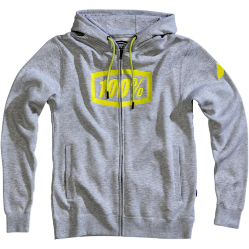 100% - 100% Syndicate Fleece Zip Hoodie - 36017-188-12 - Gray/Heather - Large