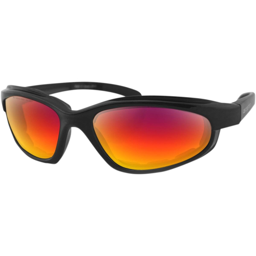 Bobster Eyewear - Bobster Eyewear Fat Boy Sunglasses - EFB003H - Matte Black / Purple-Red Lens - OSFA