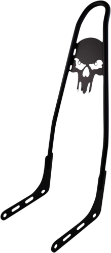 Motherwell - Motherwell One-Piece Skull Insert Sissy Bars - 25in. - Gloss Black - 156T-18-GB-SK