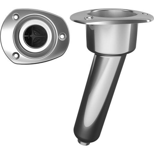 Mate Series - Mate Series Stainless Steel 15&deg; Rod &amp; Cup Holder - Drain - Oval Top