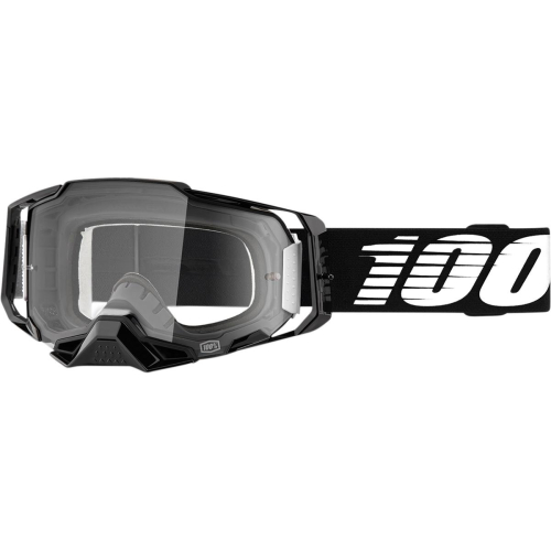 100% - 100% Armega Black Essential Goggles - 50700-001-02 - Black Essential/Black/White / Clear Lens - OSFM