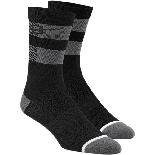 100% - 100% Performance Socks - 24005-057-18 - Black/Gray - Lg-XL