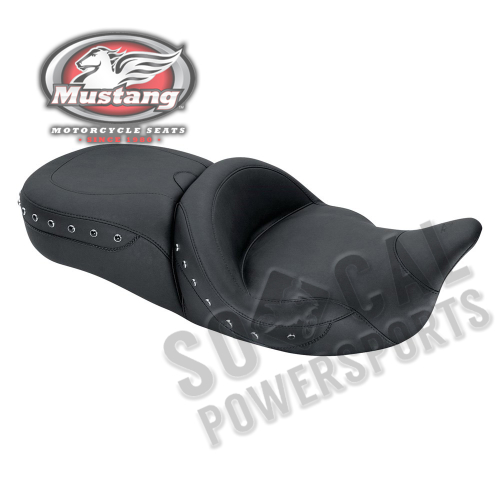 Mustang - Mustang 1-Piece Heated Super Touring Seat - Black Pearl Centered Studs - 79642