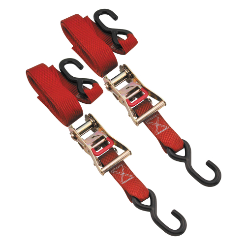 BikeMaster - BikeMaster Ratchet Tie Downs - 1.5in. x 84in. - Red - 100519