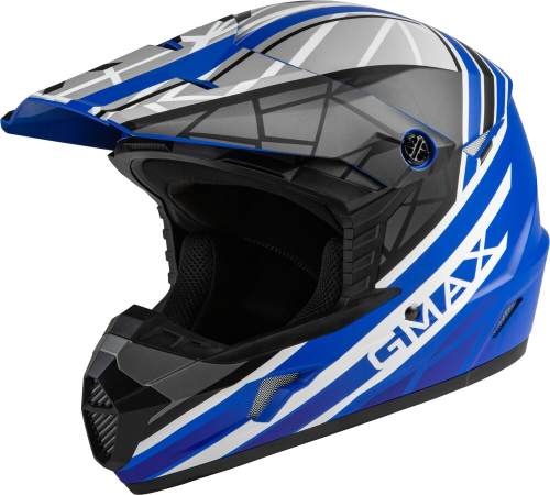 G-Max - G-Max MX-46 Mega Youth Helmet - D3462620 - Matte Blue/Black/White - Small