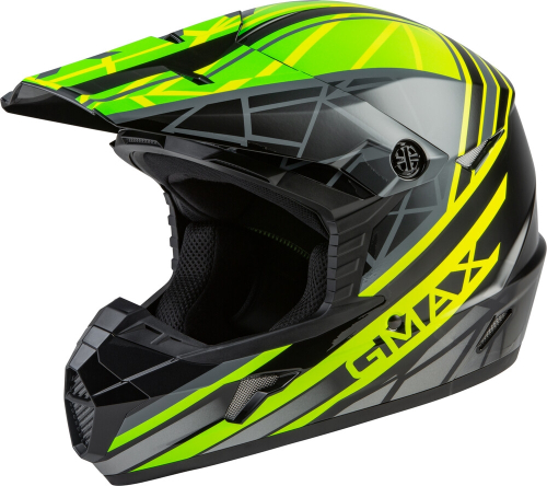 G-Max - G-Max MX-46 Mega Youth Helmet - D3462770 - Black/Hi-Vis/Gray - Small