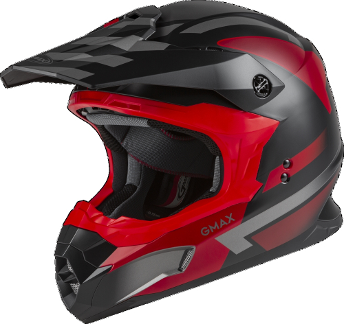 G-Max - G-Max MX-86 Fame Helmet - D3864326 - Matte Black/Red/Silver - Large