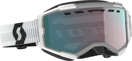 Scott USA - Scott USA Fury Snowcross Goggles - 278605-0002351 - White / Enhancer Aqua Chrome Lens - OSFM