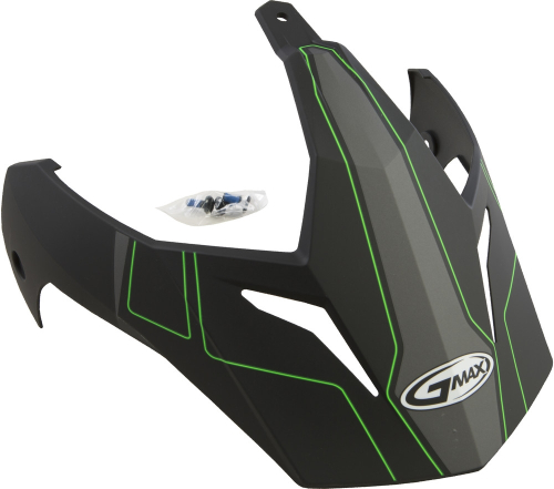 G-Max - G-Max Visor with Screws for GM-11/S Expedition Helmets - Black/Hi-Vis Green - G011091
