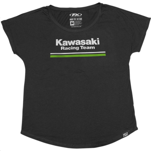 Factory Effex - Factory Effex Kawasaki Stripes Dolman Womens T-Shirt - 22-87164 - Black - Large