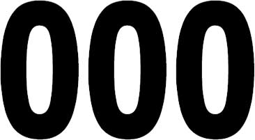 Factory Effex - Factory Effex Pro Numbers 5in. - No. 0 - Black - 03-0270