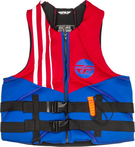 Fly Racing - Fly Racing Neoprene Flotation Vest - 221-304022X - Red/White/Blue - 2XL
