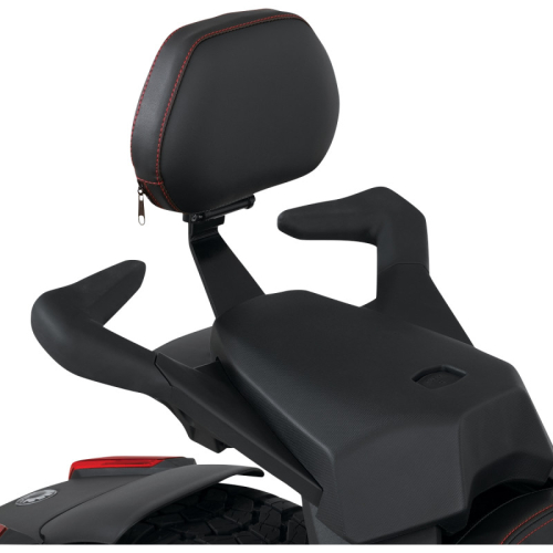 Show Chrome - Show Chrome Detachable Smart Mount Backrest - Black with Red Stitching - 41-420RED