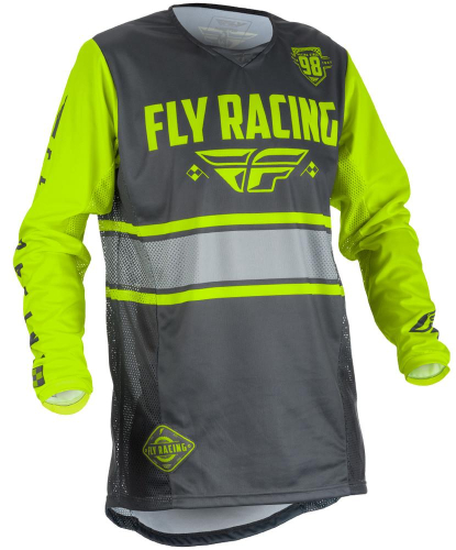 Fly Racing - Fly Racing Kinetic Era Youth Jersey - 371-429YM - Gray/Hi-Viz - Medium