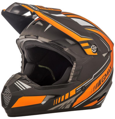G-Max - G-Max MX46 Uncle Helmet - G3467256 TC-6 - Flat Black/Orange - Large
