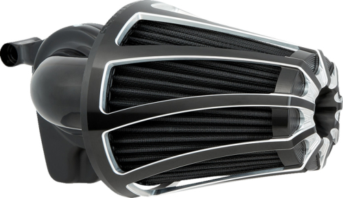 Arlen Ness - Arlen Ness Monster Sucker Air Cleaner Kit with Cover - Drift, Black with Machined Accents - 600-068