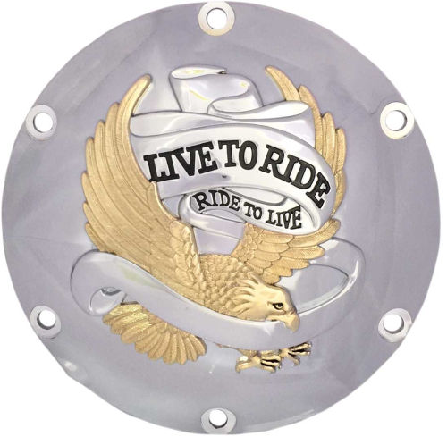 Drag Specialties - Drag Specialties Live to Ride Derby Cover - Gold - 1107-0630